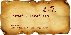 Lezsák Terézia névjegykártya